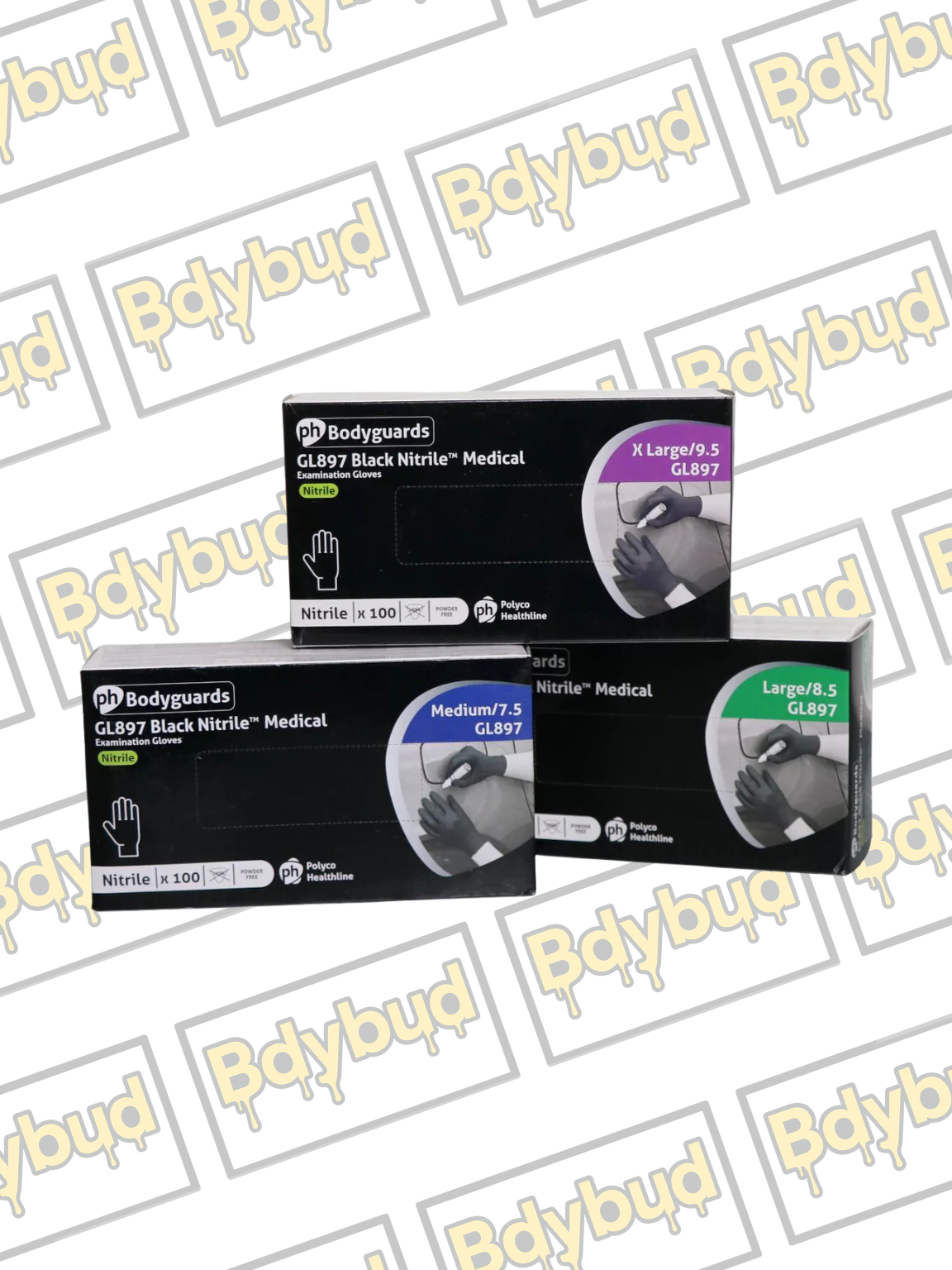 Polyco Healthline Black Nitrile Disposable Gloves (Box of 100)