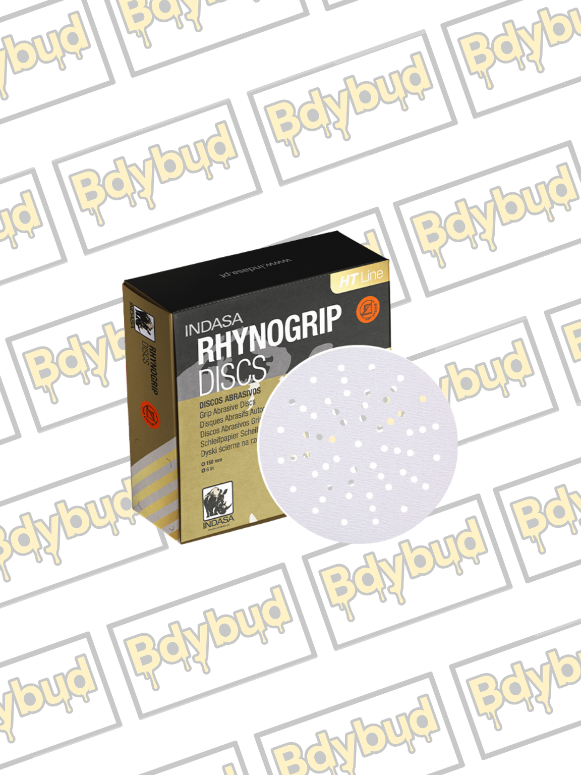 Indasa Rhynogrip HT Line Ultravent 150mm sanding discs, box of 50